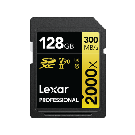Lexar Professional 2000x SDXC GOLD Series | R300/W260 MB/s | Memory Card (64GB/128GB/256GB)